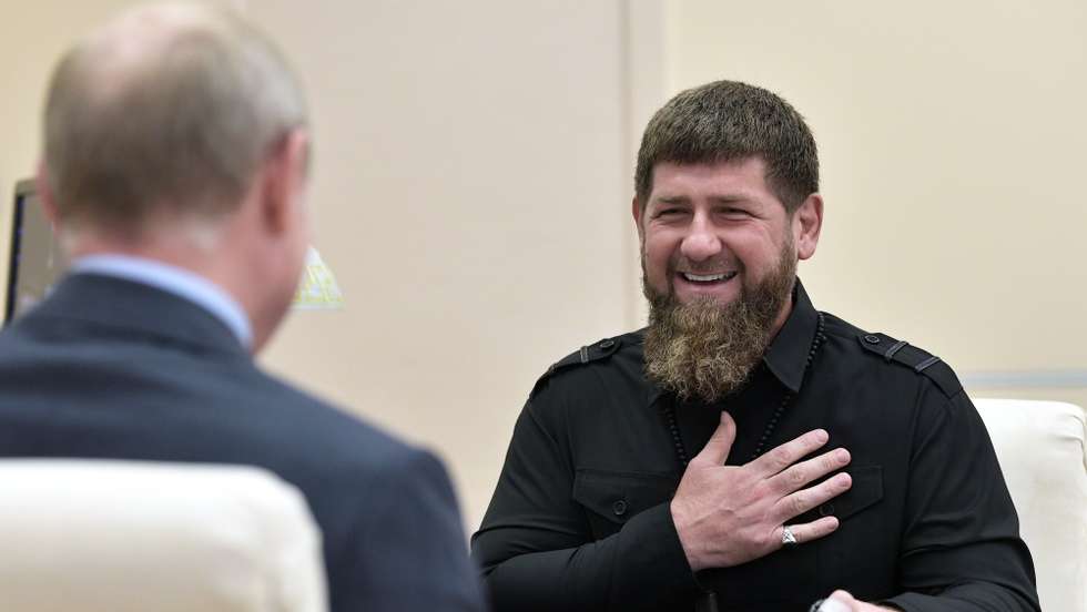 O Presidente Putin com o seu homólogo da Chechénia Ramzan Kadyrov. Moscovo, Rússia, 31 de agosto de 2019