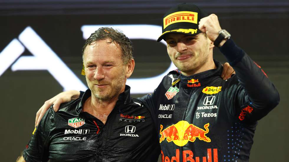 Max Verstappen e Chris Horner fizeram a festa no final e nem mesmo o título dos construtores para a Mercedes afetou o momento