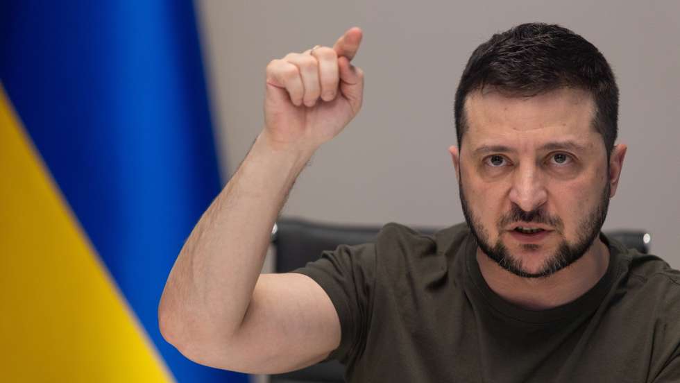 epa09855229 A handout photo made available by the Ukrainian Presidential Press Service shows Ukrainian President Volodymyr Zelensky reacting during an interview via videolink with Russian media, in Kyiv (Kiev), Ukraine, 27 March 2022 (issued 28 March 2022). According to the presidential office, Zelensky spoke in an interview with Russian journalists from 'Zygar' YouTube channel, 'Rain' TV channel, 'Meduza' portal, 'Kommersant' and 'Novaya Gazeta'.  EPA/UKRAINIAN PRESIDENTIAL PRESS SERVICE HANDOUT -- MANDATORY CREDIT: UKRAINIAN PRESIDENTIAL PRESS SERVICE -- HANDOUT EDITORIAL USE ONLY/NO SALES