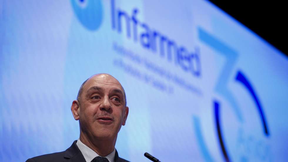O ministro da Saúde, Manuel Pizarro, usa da palavra durante a comemoração do 30.º aniversário do Infarmed, I.P., Lisboa, 17  de janeiro de 2023.  ANDRÉ KOSTERS/LUSA