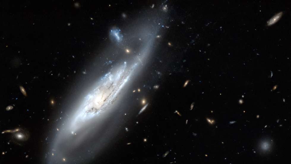 epa08556324 A handout photo made available by the European Space Agency (ESA) on 20 July 2020 shows an image taken with the NASA/ESA Hubble Space Telescope of the silvery-blue spiral arms of the galaxy NGC 4848 (issued 20 July 2020). A notable feature of most spiral galaxies is the multitude of arching spiral arms that seemingly spin out from the galaxy’s centre. Not only do we see the inner section of the spiral arms containing hundreds of thousands of young, bright, blue stars, but Hubble has also captured the extremely faint wispy tails of the outer spiral arms. This wispy barred spiral galaxy was first discovered in 1865 by the German astronomer Heinrich Louis d’Arrest. In his career, Heinrich also notably discovered the asteroid 76 Freia and many other galaxies and he also contributed to the discovery of Neptune. If you are situated in the Northern Hemisphere with a large telescope, you might just be able to observe the ghost-like appearance of this faint galaxy  within faint constellation of Coma Berenices (Berenice’s Hair).  EPA/ESA/Hubble &amp; NASA, M. Gregg / HANDOUT  HANDOUT EDITORIAL USE ONLY/NO SALES
