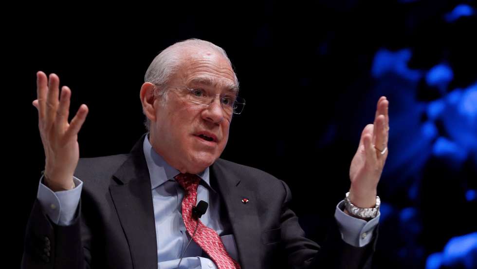 epa09206118 Secretary-General of the Organisation for Economic Co-operation and Development, Angel Gurria takes part in the round table 'Believe and Create Ibero-America. Ideas for the debate' during the 4th Congress of the Ibero-American Business Council Alliance (CEAPI) in Madrid, Spain, 17 May 2021.  EPA/MARISCAL