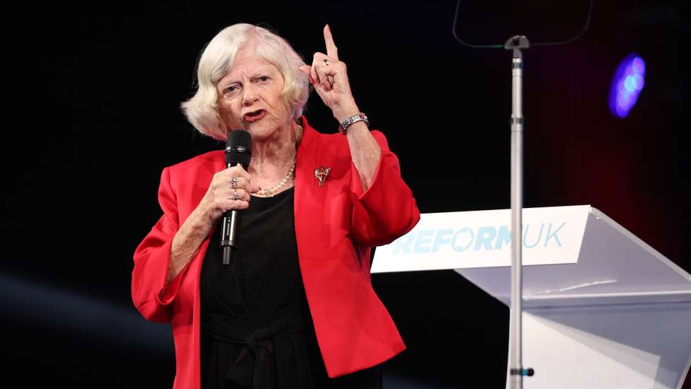 epa13102893 FILE Reform UK's Immigration and Justice spokesperson Ann Widdecombe delivers a speech during the Reform UK National Conference in Birmingham, Britain, 20 September 2024 (reissued 10 July 2026). Ann Widdecombe has died aged 78, her management announced 10 July 2026.  EPA/ADAM VAUGHAN