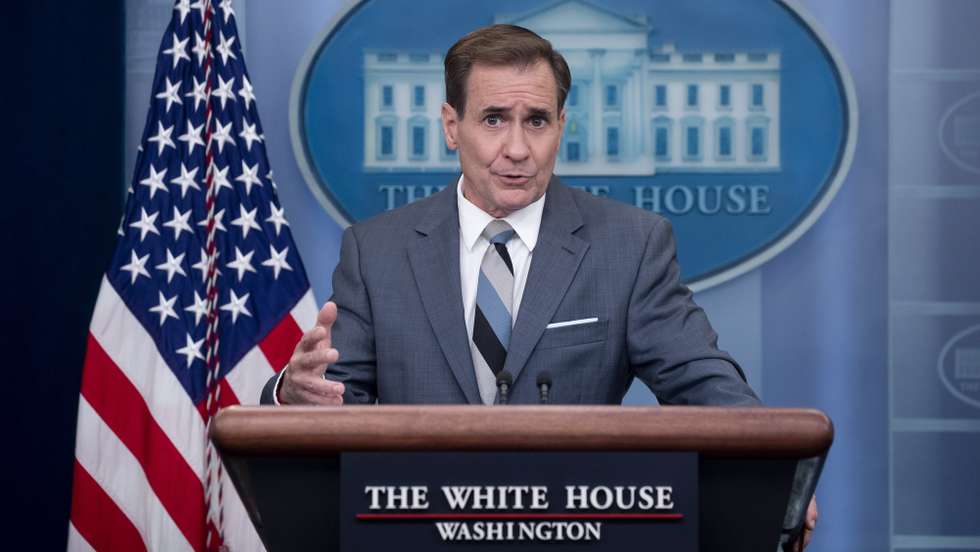 epa10188656 National Security Council Coordinator for Strategic Communications John Kirby partcipates in a press briefing in the James Brady Press Briefing Room of the White House in Washington, DC, USA, 16 September 2022. President Biden is scheduled to meet with family members of US basketball player Brittney Griner, who has been imprisoned in Russia, and meet with the sister of Paul Whelan, an American also imprisoned in Russia.  EPA/MICHAEL REYNOLDS