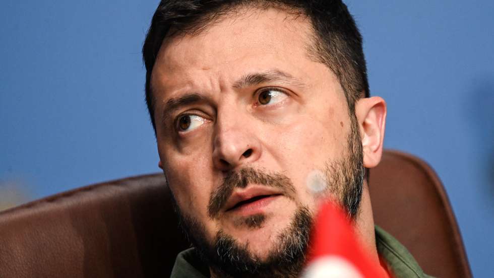 epa10741321 Ukraine's President Volodymyr Zelensky attends the NATO – Ukraine Council meeting with Sweden at the NATO ​summit in Vilnius, Lithuania, 12 July 2023. The North Atlantic Treaty Organization (NATO) Summit takes place in Vilnius on 11 and 12 July 2023 with the alliance's leaders expected to adopt new defense plans.  EPA/FILIP SINGER