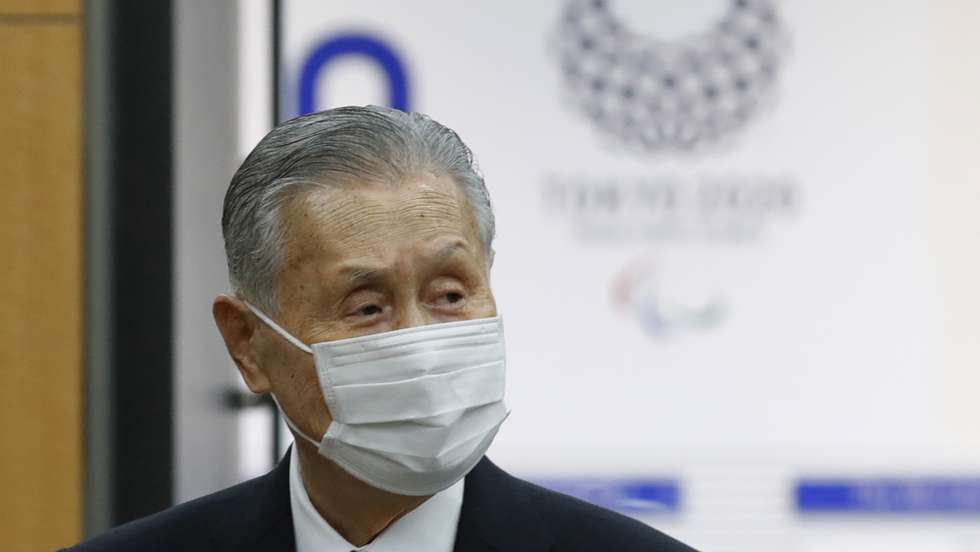 epa08986041 Tokyo 2020 President Yoshiro Mori arrives at a press conference in Tokyo, Japan, 04 February 2021.  EPA/KIM KYUNG-HOON / POOL