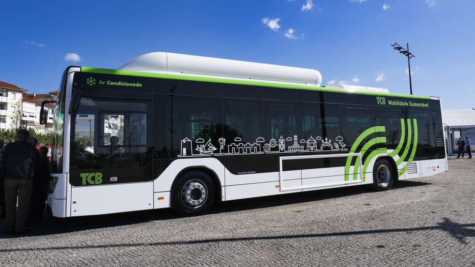O primeiro autocarro a gás para os Transportes Coletivos do Barreiro durante a apresentação da Estratégia Nacional para a Mobilidade Ativa – Renovação da Frota dos Transportes Coletivos do Barreiro, 28 de março de 2019. RUI MINDERICO/LUSA