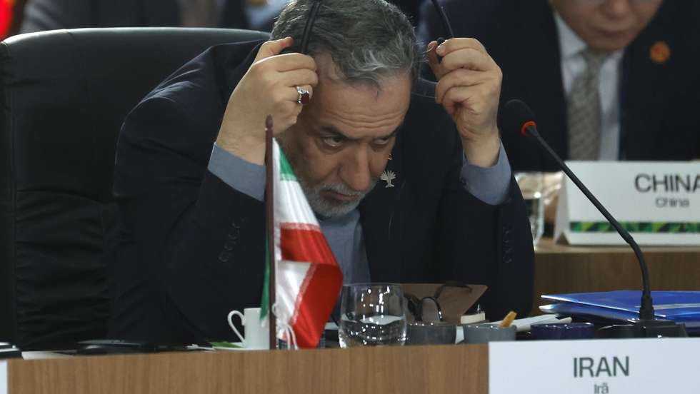 epa12221401 Iranian Foreign Minister Seyed Abbas Araghchi, participates in the BRICS summit in Rio de Janeiro, Brazil 06 July 2025. The BRICS began their first summit on 06 July in Rio de Janeiro since the forum expanded from five to eleven members, amid tensions generated by the trade war unleashed by US President Donald Trump and the conflicts in the Middle East and Ukraine.  EPA/ANTONIO LACERDA