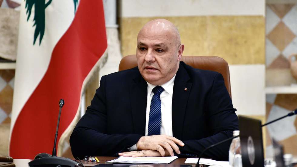 epa12284338 Lebanese President Joseph Aoun speaks during a cabinet session at the presidential palace in Baabda, east of Beirut, Lebanon, 05 August 2025. The session discusses efforts aimed at bringing all weapons in the country under the Lebanese army.  EPA/WAEL HAMZEH