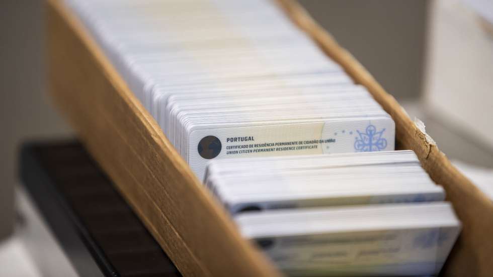 Modelo em branco do novo modelo da carta de condução, na Casa da Moeda, em Lisboa, 11 de janeiro de 2021. JOSÉ SENA GOULAO/LUSA