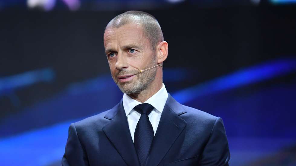 epa08713092 A handout photo made available by the UEFA of UEFA president Aleksander Ceferin during the UEFA Champions League 2020-21 group stage draw in Geneva, Switzerland, 01 October 2020.  EPA/Harold Cunningham / UEFA HANDOUT  HANDOUT EDITORIAL USE ONLY/NO SALES