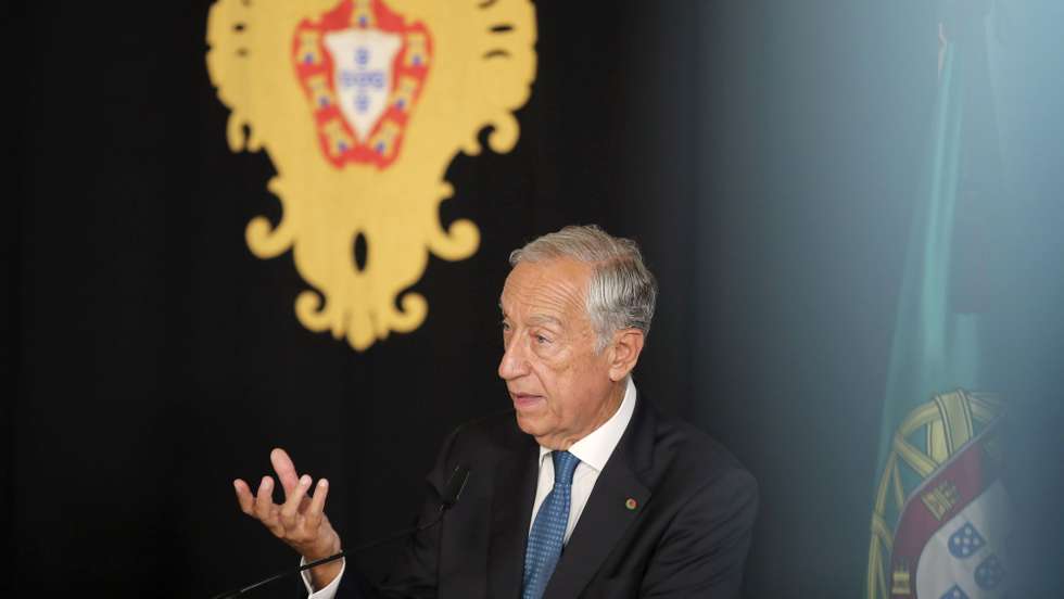 O Presidente da República, Marcelo Rebelo de Sousa, durante uma conferência de imprensa conjunta com o Presidente da República de Cabo Verde, José Maria Neves (ausente da foto), no Palácio de Belém, Lisboa, 28 de julho de 2022. MANUEL DE ALMEIDA/LUSA