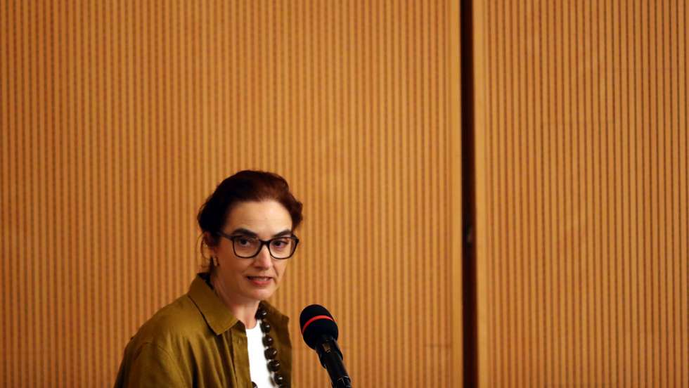 A ministra da Ciência, Tecnologia e Ensino Superior, Elvira Fortunato, discursa durante a sessão de inauguração do Laboratório Colaborativo InnovPlantProtect, Elvas, 28 de julho de 2022. O InnovPlantProtect CoLAB é uma referência nacional e internacional na investigação de soluções inovadoras de base biológica para promover culturas mais seguras, inteligentes e produtivas, resistentes às alterações climáticas e mais amigas do ambiente. NUNO VEIGA/LUSA