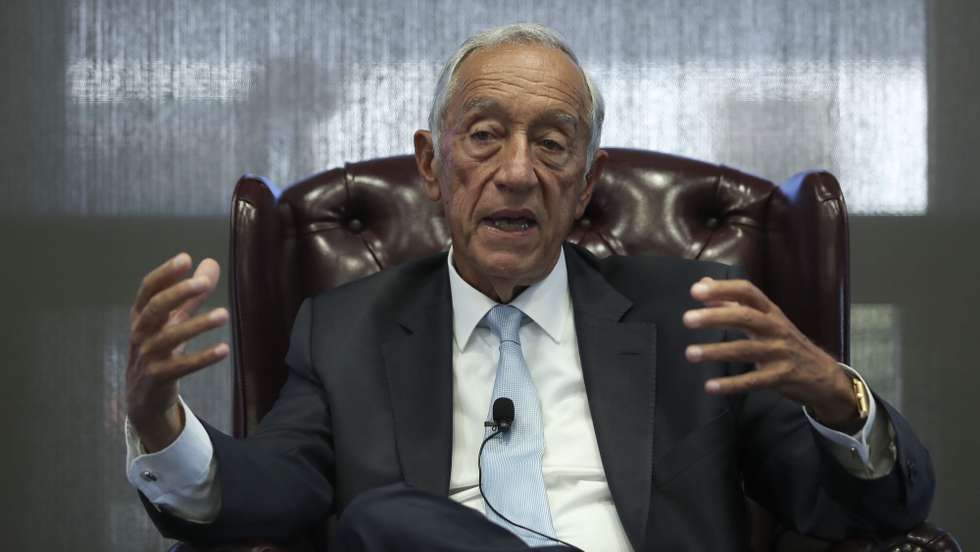 O Presidente da República, Marcelo Rebelo de Sousa,  durante uma palestra na Universidade Stanford, Califórnia, Estados Unidos, 26 de setembro de 2022. Marcelo Rebelo de Sousa, visita entre os dias 24 e 28 a comunidade portuguesa que vive na Costa Oeste dos EUA. ANTÓNIO COTRIM/LUSA