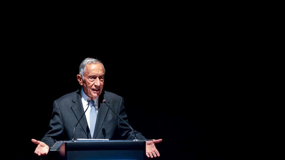 O Presidente da República, Marcelo Rebelo de Sousa, intervém durante a conferência "O futuro da participação visto pelos jovens" do ciclo de conferências anuais "O Futuro Já Começou", em Braga, 28 de novembro de 2022. HUGO DELGADO/LUSA