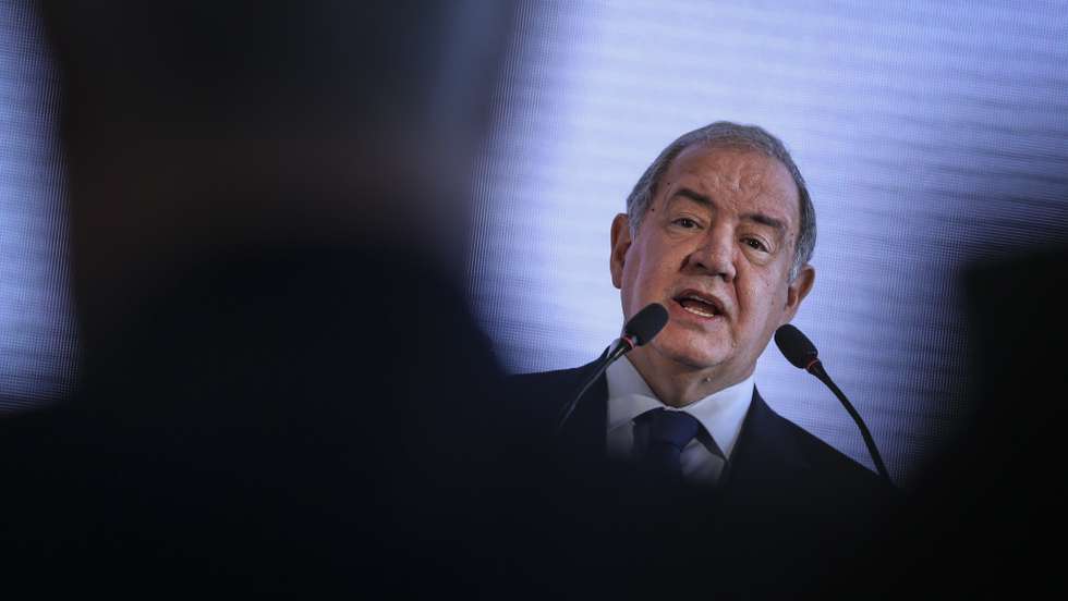O ministro da Economia e do Mar, António Costa Silva, discursa durante o encontro Anual do Conselho da Diáspora Portuguesa no Palácio da Cidadela, em Cascais, 21 de dezembro de 2022. RODRIGO ANTUNES/LUSA