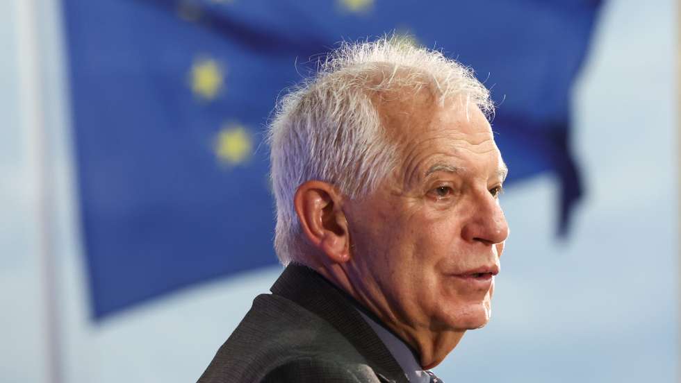 epa10426026 Josep Borrell, High Representative of the European Union for Foreign Affairs and Security Policy, looks on during the 15th European Space Conference at Egmont Palace, in Brussels, Belgium, 24 January 2023. The two-day conference runs through 25 January 2023.  EPA/STEPHANIE LECOCQ