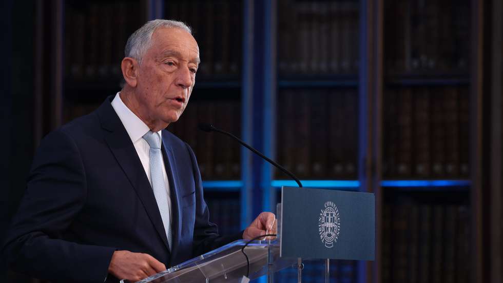 O Presidente da República, Marcelo Rebelo de Sousa, usa da palavra durante a sessão solene de abertura da Conferência Internacional Comemorativa dos 40 Anos do Tribunal Constitucional na Academia das Ciências em Lisboa, 02 de março de 2023. TIAGO PETINGA/LUSA