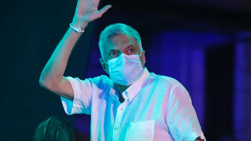 epa08580918 Leader of the United National Party (UNP) Ranil Wickremesinghe waves to supporters during the last day of the election campaign rally for the upcoming parliamentary elections in Colombo, Sri Lanka, 02 August 2020.Â Sri Lankan election commission has decided to hold the Parliamentary election on 05 August 2020 after it was postponed from 25 April and 20 June due to the coronavirus pandemic. A total of 7,452 candidates are contesting from recognized political parties and independent groups at this parliamentary election. While 196 will be elected as parliamentarians, the remaining 29 seats will be filled through the National List to a total of 225.Â The major political parties competing for these seats are the ruling Sri Lanka Podujana Peramuna (SLPP), the United National Party (UNP) and its breakaway the Samagi Jana Balawegaya.  EPA/CHAMILA KARUNARATHNE