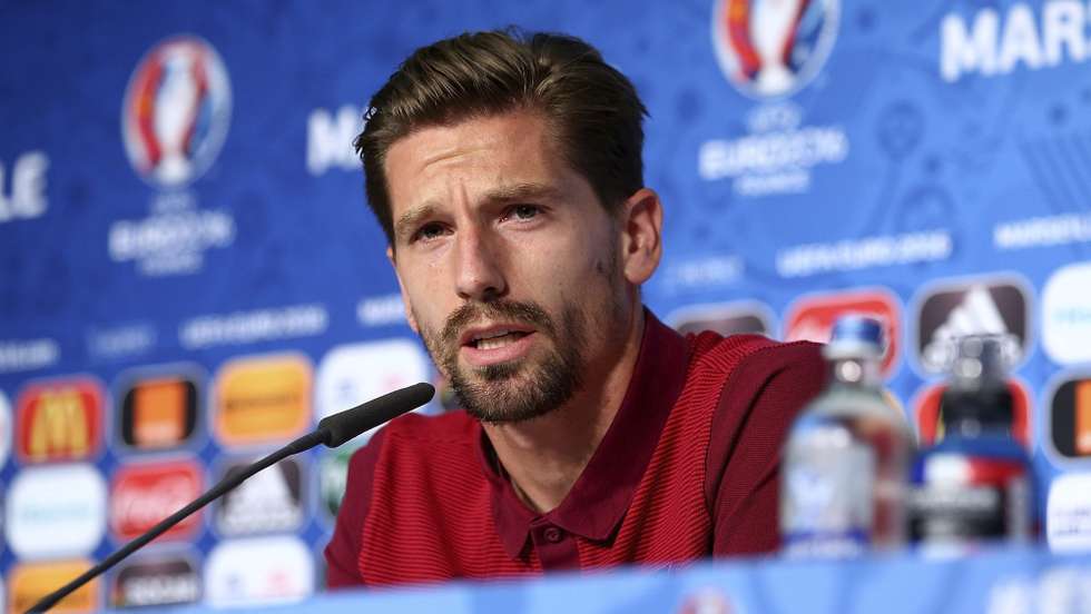 epa05398111 Portugal's Adrien Silva attends a press conference at the Stade Velodrome in Marseille, France, 29 June 2016. Portugal will face Poland in a UEFA EURO 2016 quarter-final match at the Stade Velodrome in Marseille on 30 June.

(Handout photo provided by UEFA. Only editorial use relating to the event described is permitted. Photo may be distributed to third parties to use for the same purpose provided that no charge is made).  EPA/UEFA / HANDOUT  HANDOUT EDITORIAL USE ONLY/NO SALES/NO ARCHIVES