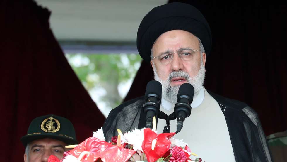 epa11354654 (FILE) - Iranian President Ebrahim Raisi speaks during the annual Army Day in a military base in Tehran, Iran, 17 April 2024 (reissued 20 May 2024). According to Iranian state media, President Raisi, Foreign Minister Hossein Amir Abdolahian and several others were killed in the crash. Raisi was returning after an inauguration ceremony of the joint Iran-Azerbaijan constructed Qiz-Qalasi dam at the Aras River.  EPA/ABEDIN TAHERKENAREH