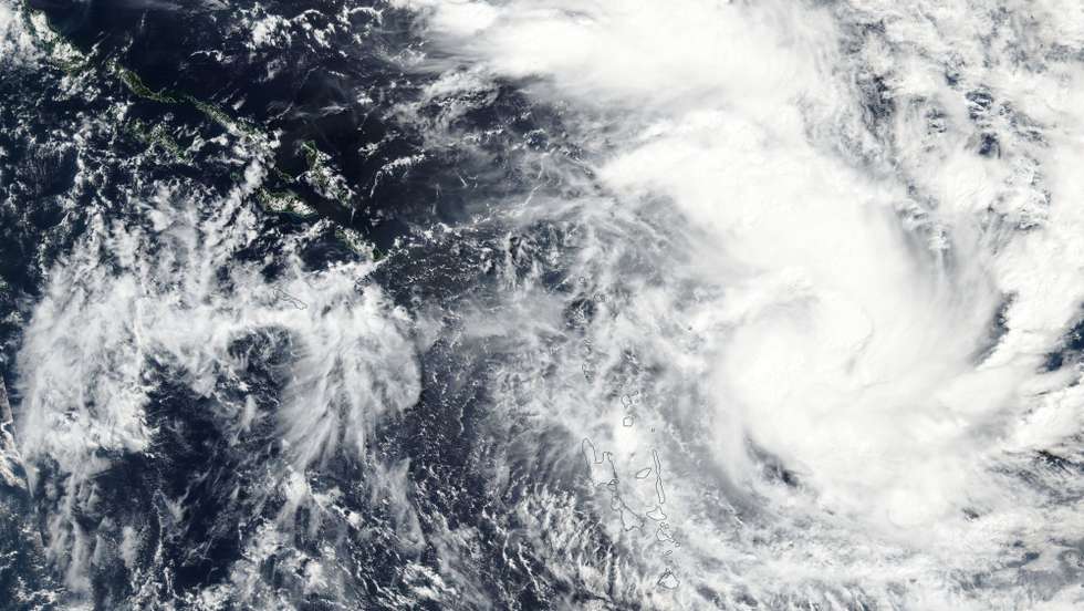 epa05942833 A handout photo made available by NASA shows a true-color image from the Visible Infrared Imaging Radiometer Suite (VIIRS) instrument aboard the Suomi NPP satellite of tropical cyclone Donna forming over Vanuatu, 03 May 2017. According to media reports, category one tropical cyclone Donna formed over Vanuatu on 03 May and is moving in the southwest direction, where it may reach New Zealand. Cyclone Donna is the third cyclone that formed in the region within the season.  EPA/SUOMI NPP/NOAA/NASA HANDOUT  HANDOUT EDITORIAL USE ONLY/NO SALES