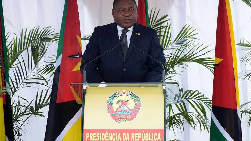 O Presidente da República de Moçambique, Filipe Nyusi, discursa durante as cerimónias de comemoração do Dia dos Heróis Nacionais, em Maputo, Moçambique, 03 de fevereiro 2021. PRESIDÊNCIA DA REPÚBLICA DE MOÇAMBIQUE/LUSA