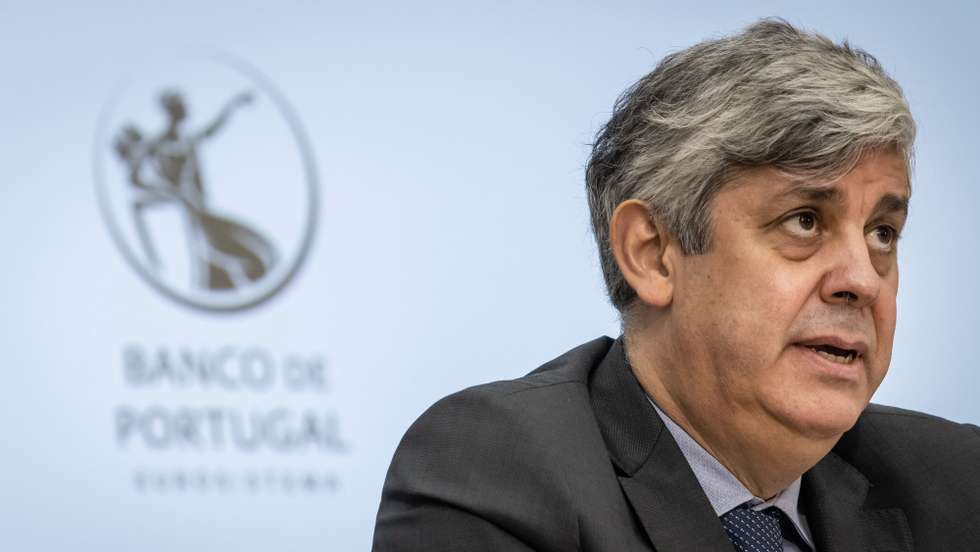 O governador do Banco de Portugal, Mário Centeno, durante a apresentação do Relatório de Estabilidade Financeira, no Banco de Portugal, em Lisboa, 17 de dezembro de 2020. JOSÉ SENA GOULÃO/LUSA