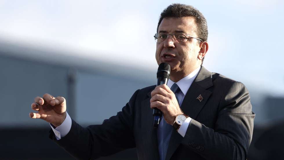 epa11973059 (FILE) Istanbul Mayor Ekrem Imamoglu speaks during a rally of the main opposition Republican People's Party (CHP) following the arrest of Esenyurt mayor Ahmet Ozer, in Istanbul, Turkey, 31 October 2024 (re-issued 19 March 2025). One day after Imamoglu’s university diploma was revoked, Turkish police arrested Istanbul Mayor Ekrem Imamoglu early morning on 19 March along with 100 others as part of an investigation into alleged corruption and terror links, according to a statement by the Istanbul chief public prosecutor.  EPA/ERDEM SAHIN