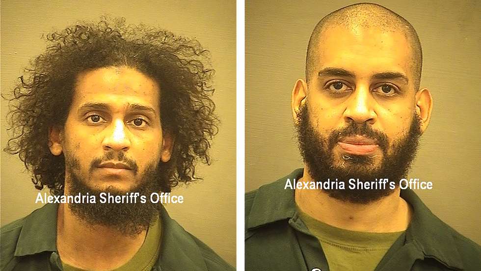 epa08729098 A Composite handout booking images of alleged ISIS members Alexanda Kotey (L) and El Shafee Elsheikh (R) released by the Alexandria (Virignia) Sheriff's Office after the two were flown to the United States to face federal terrorism charges in Alexandria, Virginia, USA, 08 October 2020.  EPA/ALEXANDRIA SHERIFF'S OFFICE / HANDOUT  HANDOUT EDITORIAL USE ONLY/NO SALES