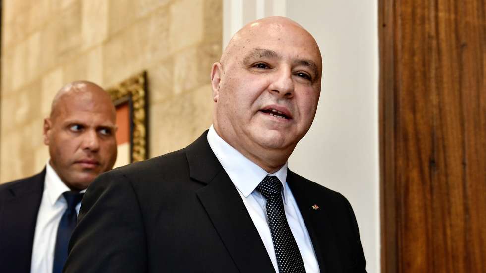 epa12354628 Lebanese President Joseph Aoun (R) arrives for a cabinet session at the presidential palace in Baabda, Lebanon, 05 September 2025. The Lebanese cabinet is set to discuss the army's plan to disarm Hezbollah by the end of the year, as part of Lebanon's commitment under a ceasefire deal mediated by the United States in November 2024.  EPA/WAEL HAMZEH