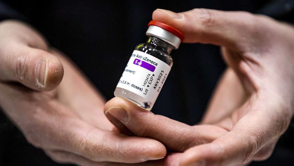 epa09074882 (FILE) - A vial of AstraZeneca's Covid-19 vaccine stored in Movianto in Oss, The Netherlands, 12 February 2021 (reissued 14 March 2021). The Dutch health ministry on 14 March 2021 said it was suspending the AstraZeneca vaccine rollout, just days after pressing ahead with its use.  EPA/Sem van der Wal