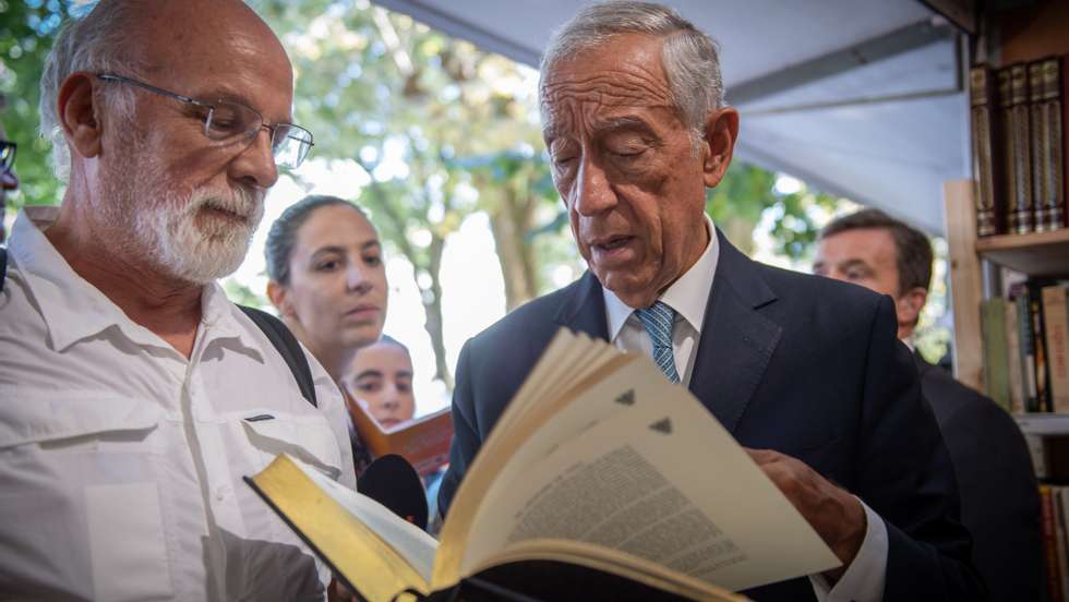 O Presidente da República, Marcelo Rebelo de Sousa  durante a inauguração da 9ª Feira do Livro do Porto, nos Jardins do Palácio de Cristal, Porto, 26 de Agosto de 2022,  RUI MANUEL FARINHA / LUSA