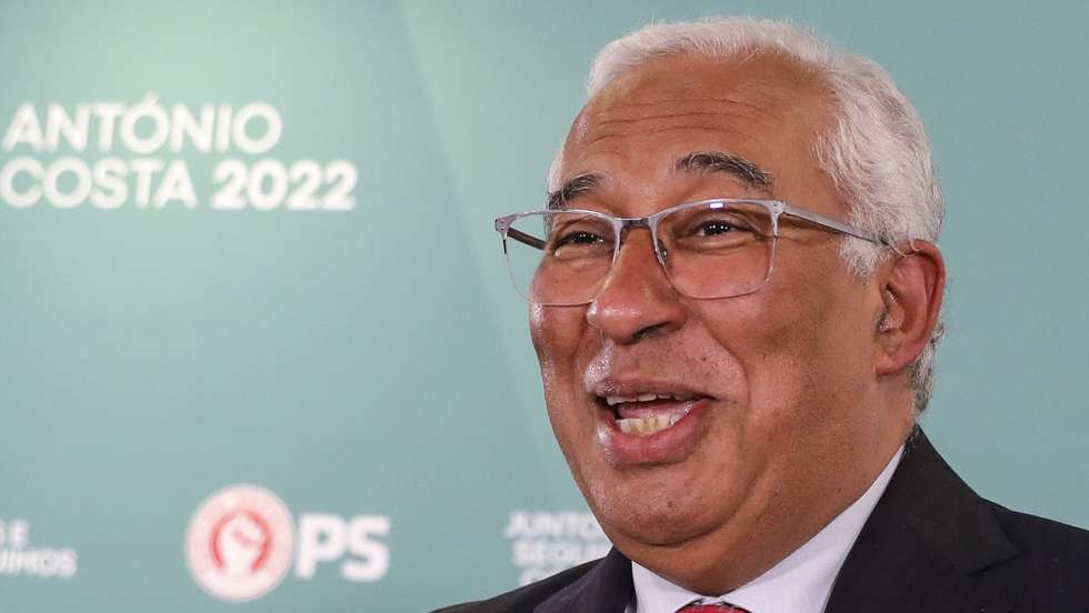António Costa, Prime Minister of Portugal and leader of the Socialist Party (PS), delivers a speech as he celebrates the victory in the 2022 legislative elections, Lisbon, Portugal, 31 January 2022. More than 10 million voters living in Portugal and abroad vote today on the electoral roll to choose the 230 deputies for the Portuguese Parliament after the Parliament rejected the minority socialist government's 2022 state budget in November.  MIGUEL A. LOPES/LUSA