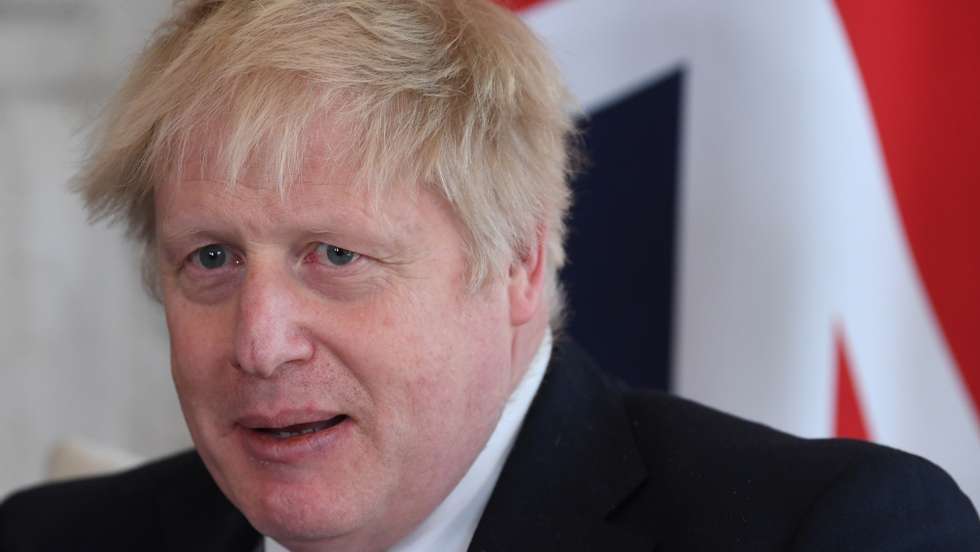 epa09871937 Britain&#039;s Prime Minister Boris Johnson meets with the Prime Minister of Ghana Nana Akufo-Addo (not seen) at Downing Street in London, Britain, 05 April 2022.  EPA/NEIL HALL / POOL