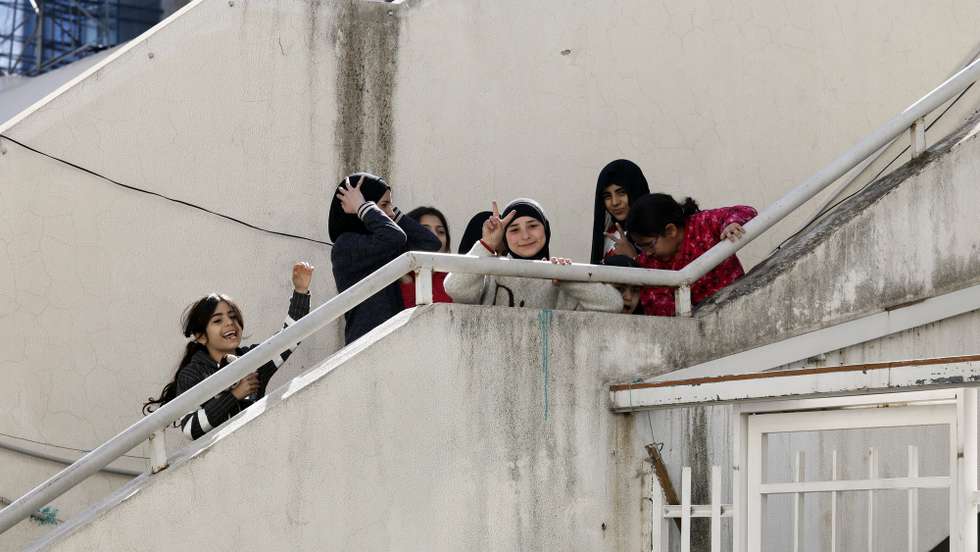 epa12805906 Displaced children take shelter in a local school in Beirut, Lebanon, 09 March 2026, after fleeing their homes in southern Lebanon following Israeli airstrikes. The Israeli military stated it is conducting strikes across the country targeting Hezbollah infrastructure and personnel. According to the Disaster Management Unit of the Lebanese government, as of 08 March 2026, more than 115,000 people have been internally displaced in collective shelters in Lebanon since Israel resumed strikes on the country.  EPA/WAEL HAMZEH