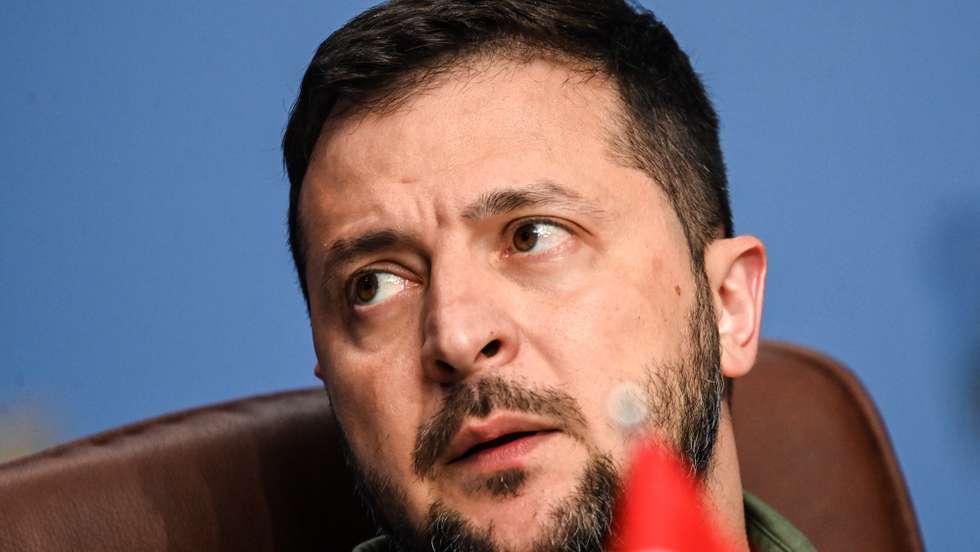 epa10741321 Ukraine's President Volodymyr Zelensky attends the NATO – Ukraine Council meeting with Sweden at the NATO ​summit in Vilnius, Lithuania, 12 July 2023. The North Atlantic Treaty Organization (NATO) Summit takes place in Vilnius on 11 and 12 July 2023 with the alliance's leaders expected to adopt new defense plans.  EPA/FILIP SINGER