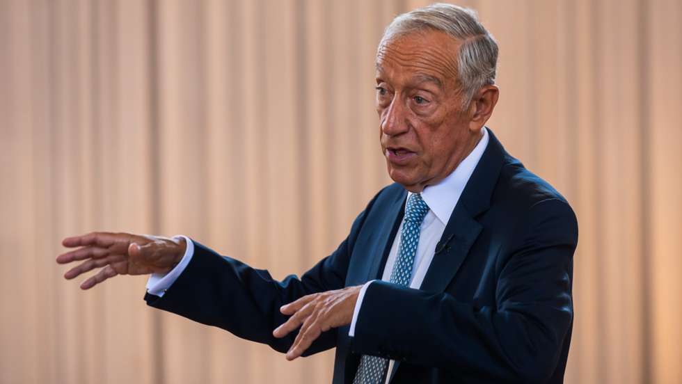 O Presidente da República, Marcelo Rebelo de Sousa, durante uma aula de abertura do ano letivo com alunos do ensino secundário, na Escola Secundária Pedro Nunes, em Lisboa, 21 de setembro de 2022. JOSÉ SENA GOULÃO/LUSA