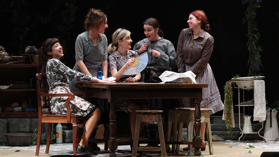 Ensaio de imprensa da peça "Fonte da Raiva", com texto e encenação de Cucha Carvalheiro, com estreia marcada para o dia 01 de fevereiro, no teatro São Luiz, em Lisboa, 30 de janeiro de 2023. ANTÓNIO COTRIM/LUSA