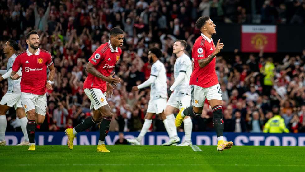Jadon Sancho inaugurou o marcador com um grande trabalho individual, Rashford aumentou a vantagem na segunda parte e Manchester United conseguiu primeira vitória da época