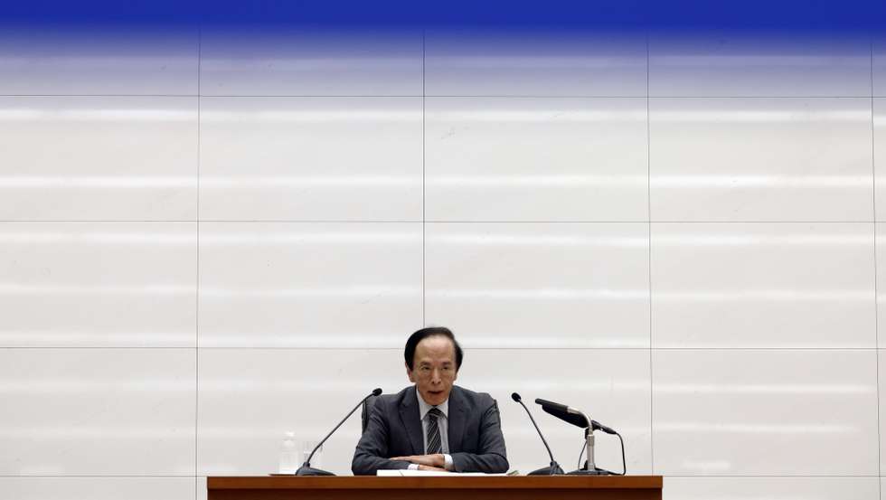 epa12180389 Bank of Japan (BOJ) Governor Kazuo Ueda holds a press conference at the bank's headquarters in Tokyo, Japan, 17 June 2025. After a two-day monetary policy meeting, the BOJ decided to keep the short-term interest rate, the policy rate, unchanged at around 0.5 percent.  EPA/FRANCK ROBICHON