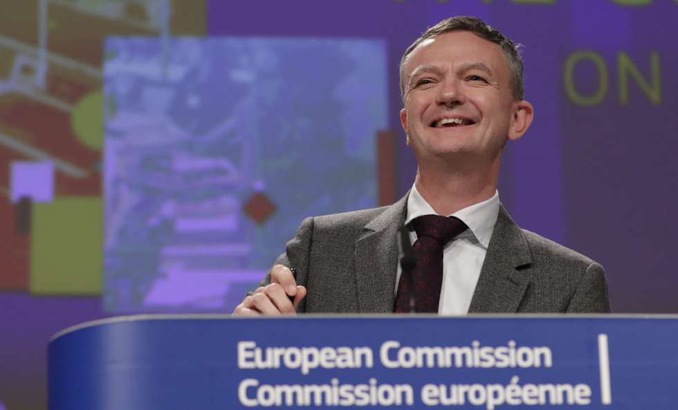 Eric Mamer, chief spokesman for the European Commission, attends a press conference on 'The Future of Europe' in Brussels, Belgium, 22 January 2020. EPA/OLIVIER HOSLET