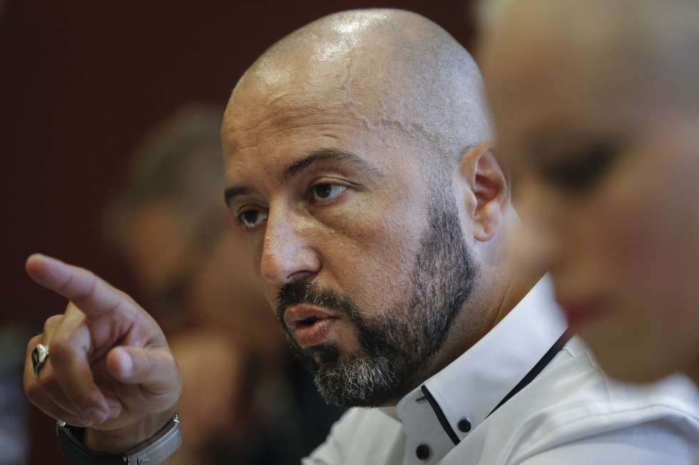 O presidente da Nova Ordem Social, Mário Machado, durante a conferência nacionalista organizada pelo seu partido, em Lisboa, 10 de agosto de 2019.  RODRIGO ANTUNES/LUSA