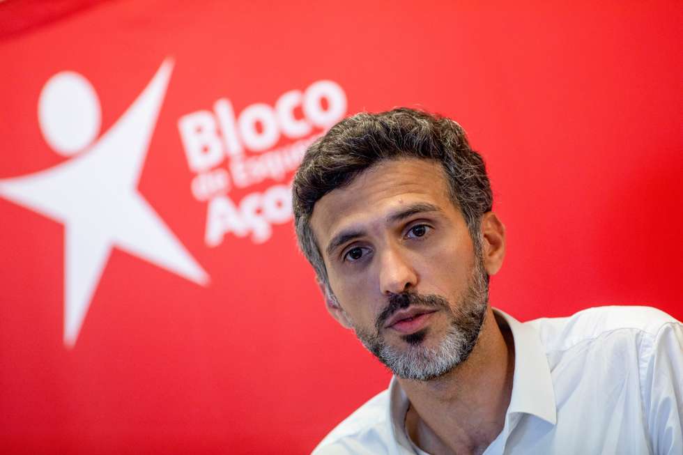 António Lima, coordenador regional do BE/Açores, durante a sessão de encerramento das Conferências Zuraida Soares 2024 no auditório da Direção Regional do Empreendedorismo e Competitividade, em Ponta Delgada, Ilha de São Miguel, Açores, 20 de outubro de 2024.  EDUARDO COSTA/LUSA