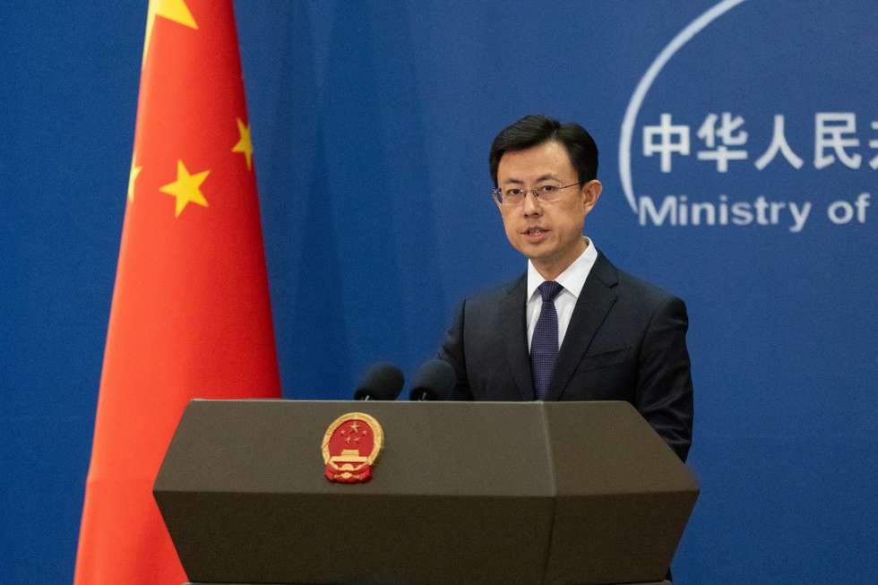 epa12593409 Chinese Ministry of Foreign Affairs spokesperson Guo Jiakun participates in a press conference in Beijing, China, 15 December 2025. He spoke about Jimmy Lai's trial verdict as well as relations with the US and Japan.  EPA/JESSICA LEE