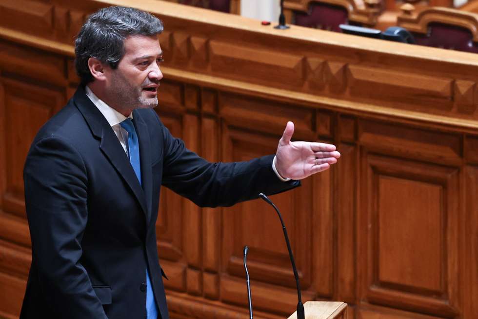 O presidente do Chega, André Ventura, intervém após a eleição do presidente da Assembleia da República, José Pedro Aguiar Branco, na Assembleia da República, em Lisboa, 03 de junho de 2025. ANTÓNIO COTRIM/LUSA