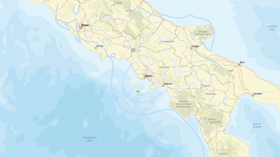 O epicentro localizou-se a 12km de Anacapri, na ilha de Capri