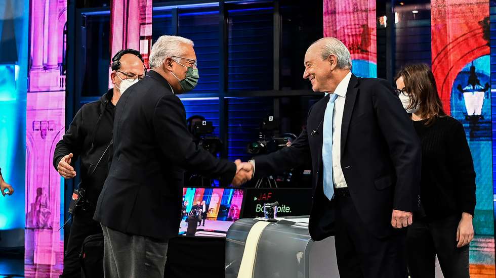 Debate televisivo entre António Costa, candidato pelo Partido Socialista (PS), e Rui Rio, candidato pelo Partido Social Democrata (PSD). As eleições legislativas realizam-se no próximo dia 30 de janeiro de 2022. Lisboa, 13 de janeiro de 2022. PEDRO PINA/RTP/OBSERVADOR