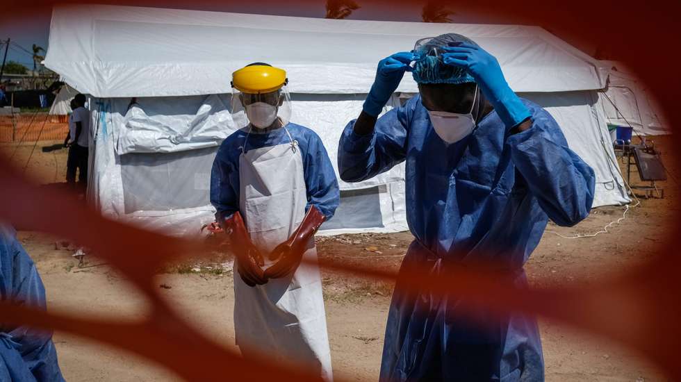 epa07478636 Unicef members work in the newly opened Unicef center of Cholera treatment at Macurungo neighbourhood of the city of Beira, in the province of Sofala, central Mozambique, 01 April 2019' Reports state that there can be up to 45 thousand women to give birth in the following months after the passage of cyclone Idai. Reports state that some 1.7 million people are said to be affected across southern Africa after cyclone Idai hit on 14/15 March 2019.  EPA/MIGUEL A. LOPES
