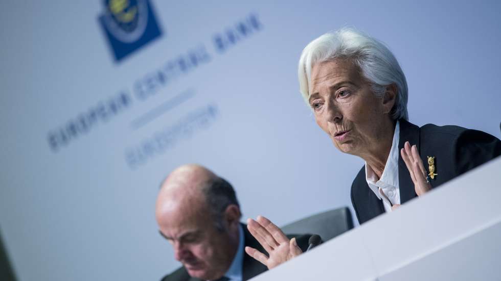 Luis de Guindos, vice-presidente, e Christine Lagarde, presidente do Banco Central Europeu